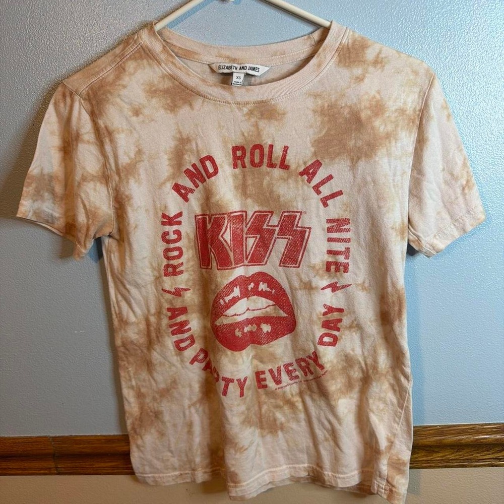 Elizabeth and James KISS Tie-Dye Band Tee - Size XS